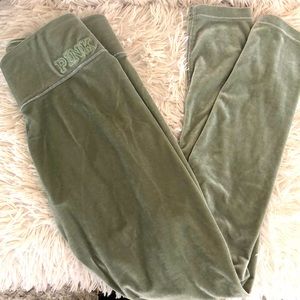 Victoria Secret Pink - Olive Velvet leggings size Small